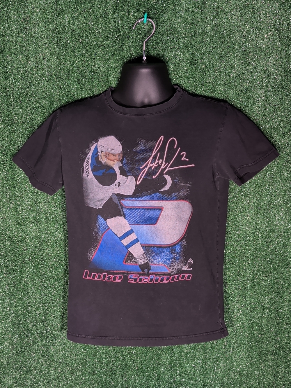 Vintage Luke Schenn #2 Hockey Game Action NHLPA Black T-Shirt Size S
